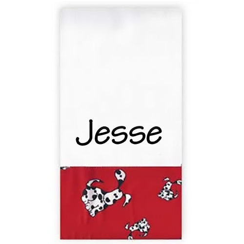 Personalized Burp Cloth  Red Dogs Discontinued Moonbeam Baby