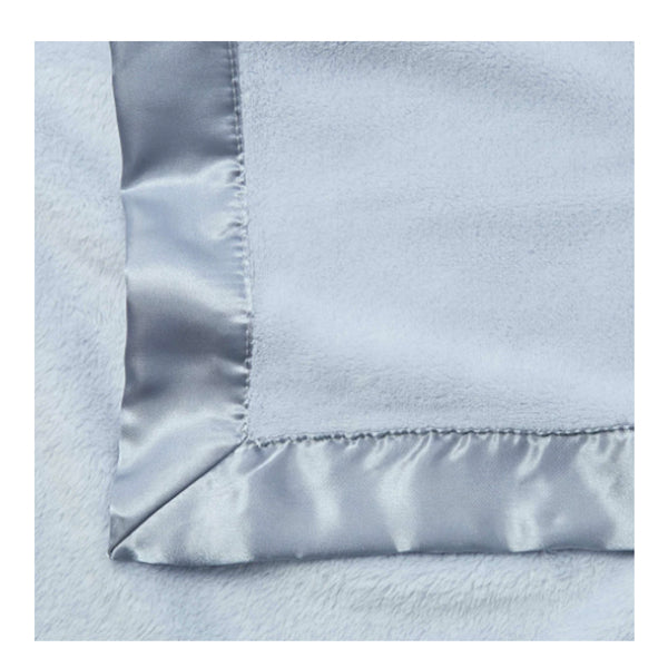 Personalized Baby Blanket  Silver Blue by Elegant Baby Baby Blankets Elegant Baby   