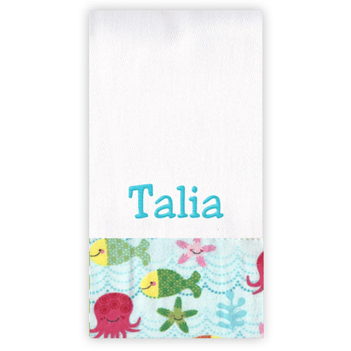 Personalized Burp Cloth Fishing School Discontinued Moonbeam Baby