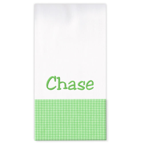 Personalized Burp Cloth  Green Gingham Burp Cloths Moonbeam Baby