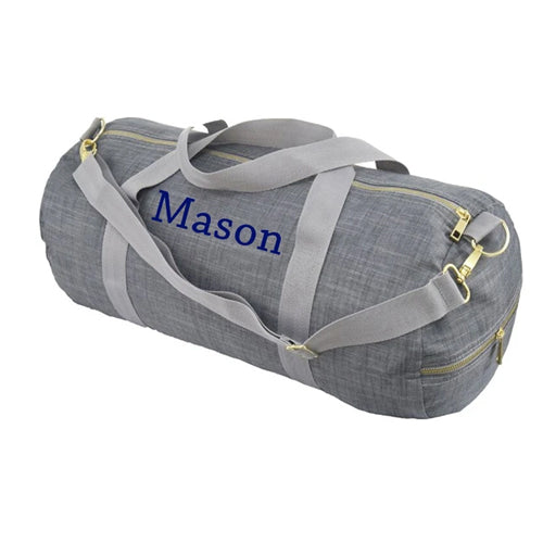 Personalized Weekender Duffel Bag by Mint Grey Chambray Bags & Totes Mint