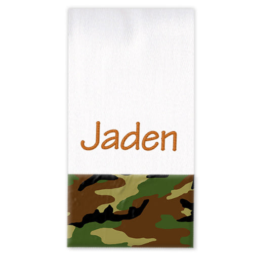 Personalized Burp Cloth Green Camo Burp Cloths Moonbeam Baby