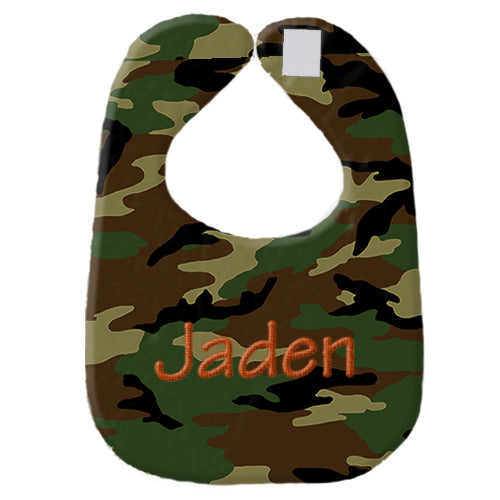 Personalized Bib Green Camo Bibs Moonbeam Baby