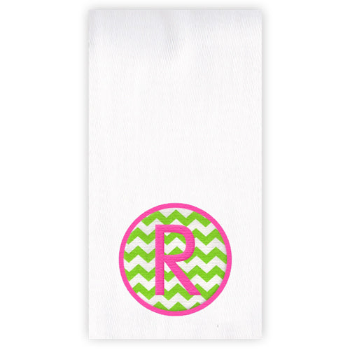 Applique Burp Cloth  Lime Chevrons with Hot Pink Burp Cloths Moonbeam Baby