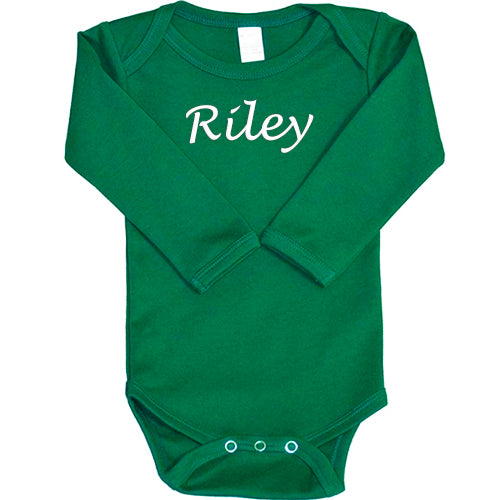 Personalized Onesie  Kelly Green Long Sleeve Discontinued Discontinued