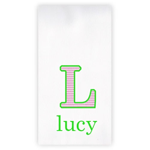 Applique Burp Cloth  Green Outline & Hot Pink Stripe Burp Cloths Moonbeam Baby