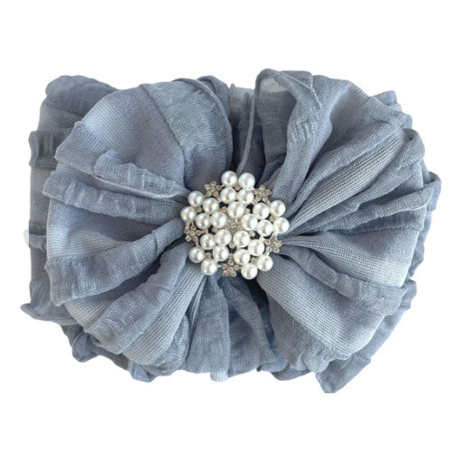 Ruffled Headband Bow by Rockin Royalty  Sterling Bling Accessories Rockin Royalty   