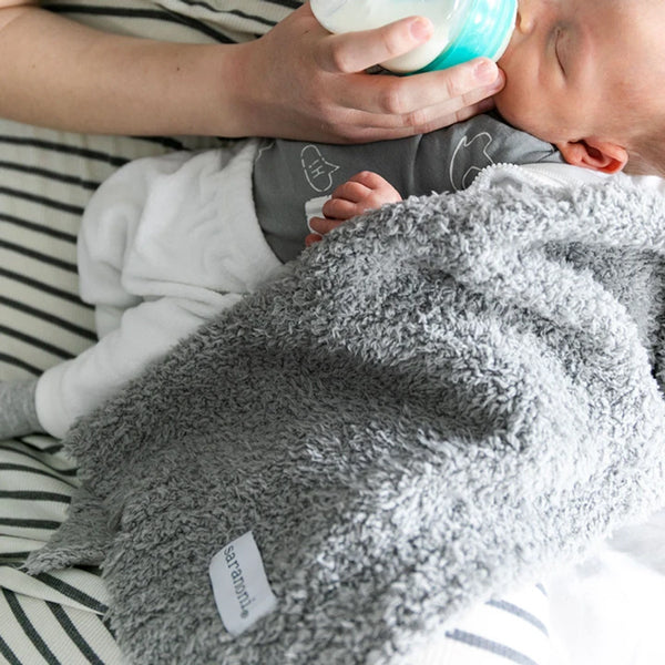 Personalized Baby Blanket  (Mini 15x20)  Grey Bamboni Baby Blankets Saranoni   