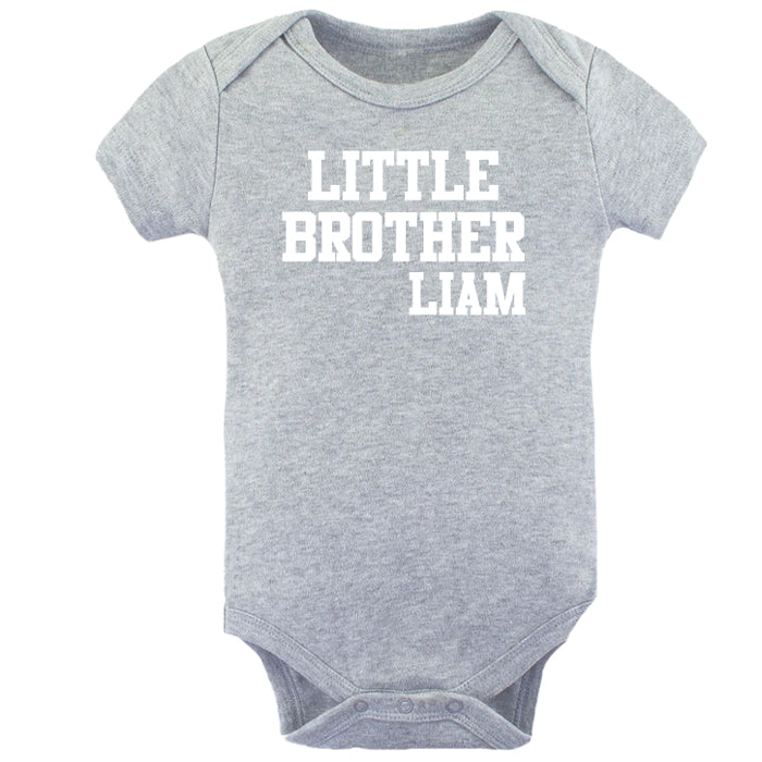 Little Brother Athletic  Grey Short Sleeve Onesie Big Brother & Little Brother Shirts Kristi