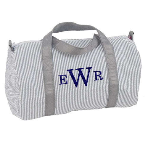 Personalized Duffel Bag by Mint Grey Seersucker Bags & Totes Mint