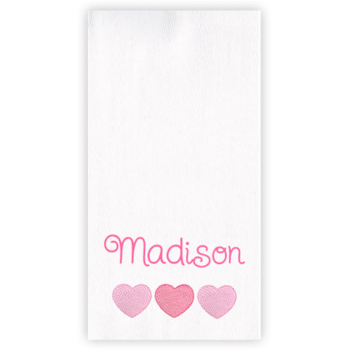 Personalized Burp Cloth  Much Love  Pink Burp Cloths Moonbeam Baby   