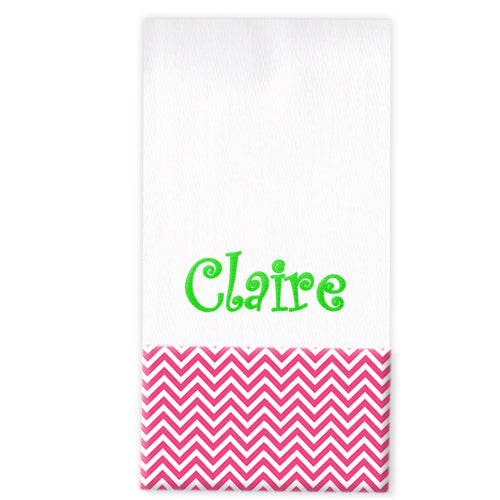 Personalized Burp Cloth Hot Pink Chevrons Burp Cloths Moonbeam Baby