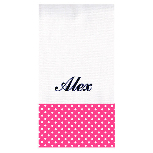 Personalized Burp Cloth  Hot Pink with White Dots Discontinued Discontinued
