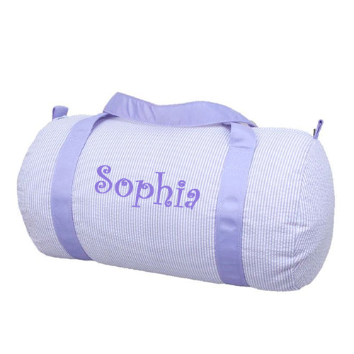 Personalized Duffel Bag by Mint  Lilac Seersucker Bags & Totes Mint   