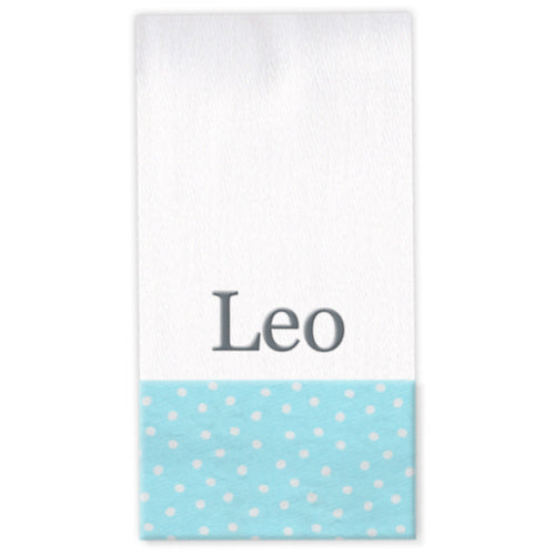 Personalized Burp Cloth  Light Blue White Dots Burp Cloths Moonbeam Baby