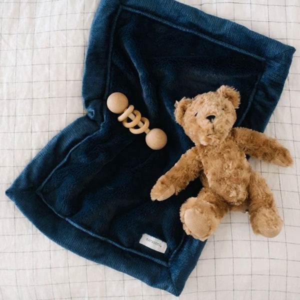 Personalized Baby Blanket  (Mini 15x20)   Navy Lush Baby Blankets Saranoni