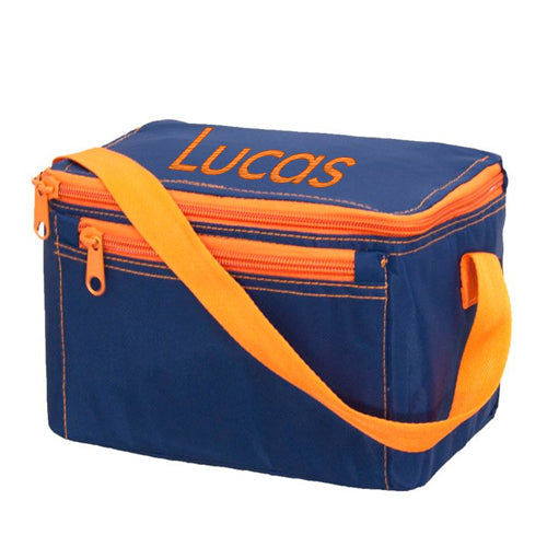 Personalized Lunch Box by Mint  Navy Orange Discontinued Discontinued