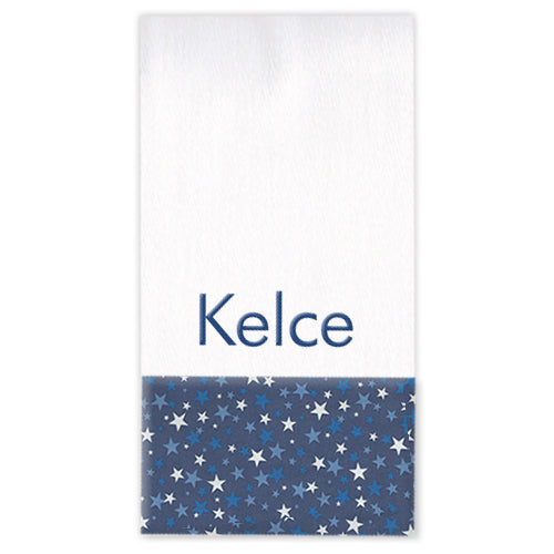 Personalized Burp Cloth Navy with Stars Discontinued Moonbeam Baby