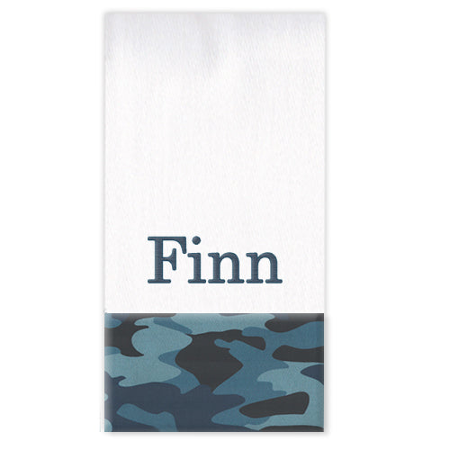 Personalized Burp Cloth  Navy Camo Discontinued Moonbeam Baby