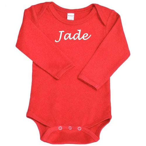 Personalized Onesie  Red Long Sleeve Discontinued Discontinued