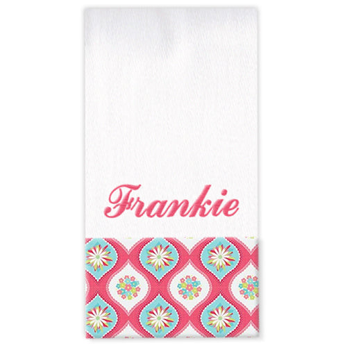 Personalized Burp Cloth  Paper Daisies Discontinued Moonbeam Baby