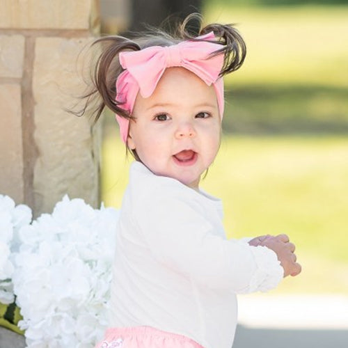 Headband Bow by Ruffle Butts Pink Bow Moonbeam Baby Gifts