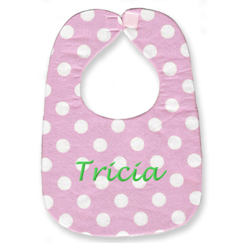 Personalized Bib  Pink with White Circles Discontinued Discontinued