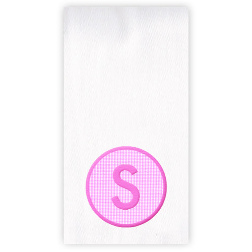 Applique Burp Cloth Pink Gingham Burp Cloths Moonbeam Baby