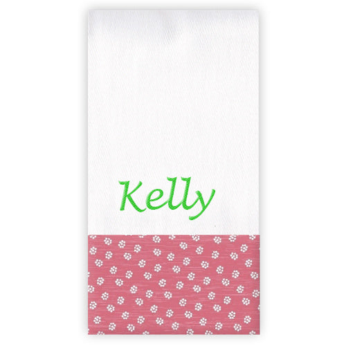 Personalized Burp Cloth Pink Rosies Burp Cloths Moonbeam Baby