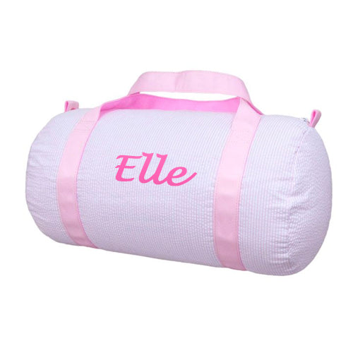 Personalized Duffel Bag by Mint Pink Seersucker Bags & Totes Mint