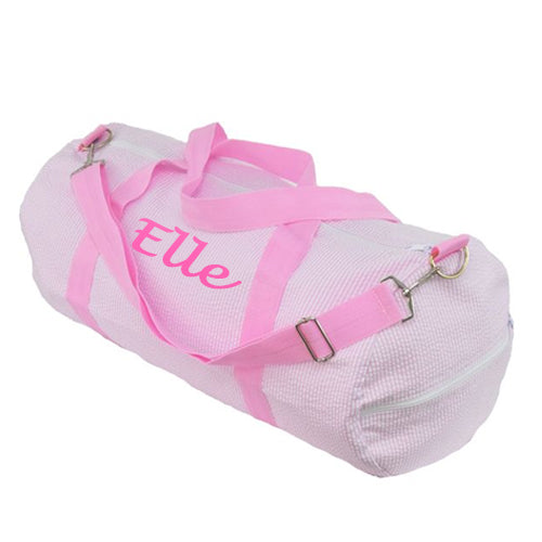 Personalized Weekender Duffel Bag by Mint Pink Seersucker Bags & Totes Mint