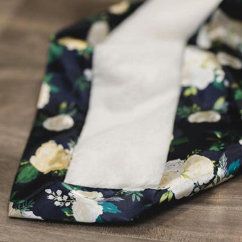 Personalized Baby Blanket (Mini 15x20) Satin Back Ivory Rose Blossoms Discontinued Discontinued