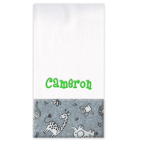Personalized Burp Cloth  Safari Discontinued Discontinued