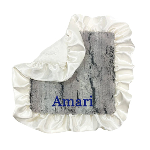 Personalized Baby Blanket (Mini 15x15) Silver Snowfox Discontinued Discontinued