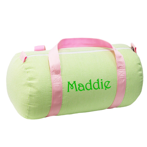 Personalized Duffel Bag by Mint Sweet Pea Seersucker Bags & Totes Mint