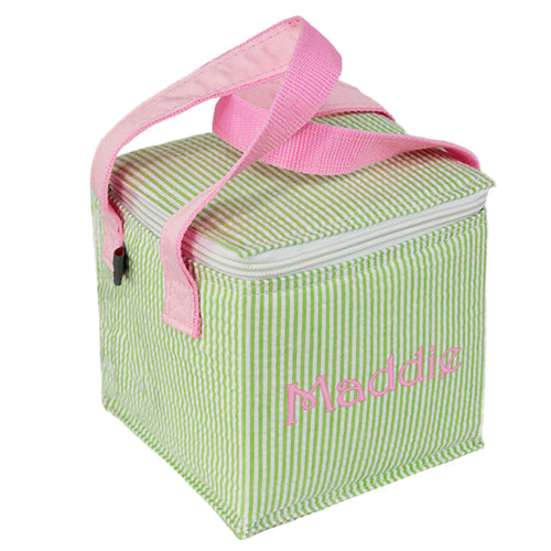 Snack Square - Sweet Pea Seersucker Backpacks and Lunch Boxes Mint   