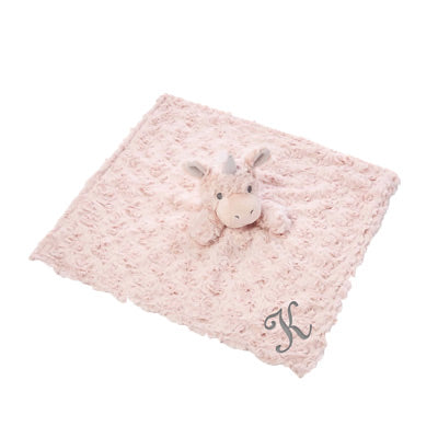 Personalized Blankie  Pink Swirl Unicorn Baby Blankets Elegant Baby
