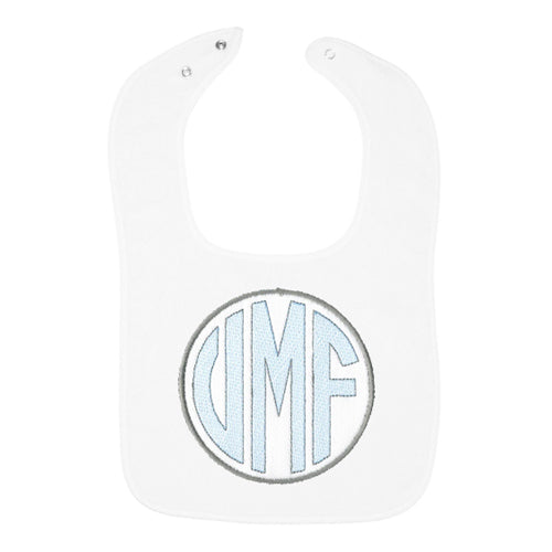 Monogrammed Bib  Boy's Vintage Sketch Stitch Bibs Moonbeam Baby