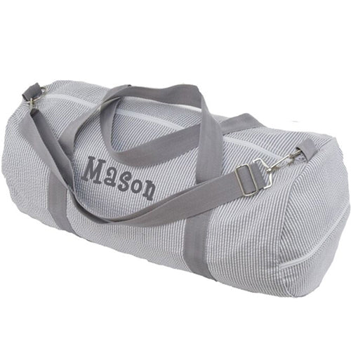 Personalized Weekender Duffel Bag by Mint Grey Seersucker Bags & Totes Mint