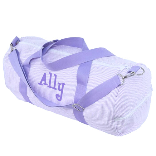 Personalized Weekender Duffel Bag by Mint Lilac Seersucker Bags & Totes Mint