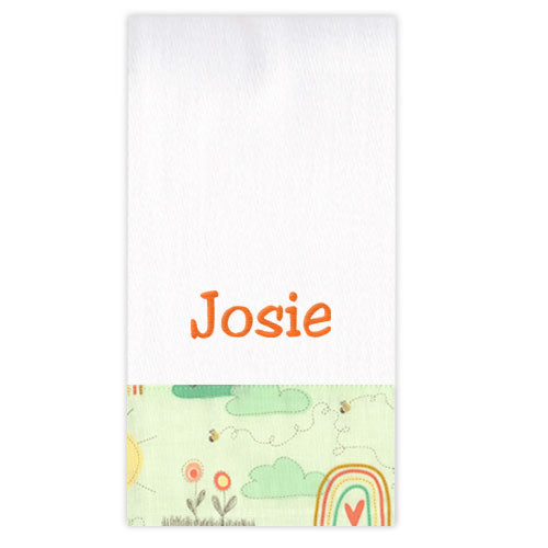 Personalized Burp Cloth  Rainbow Sky Burp Cloths Moonbeam Baby   