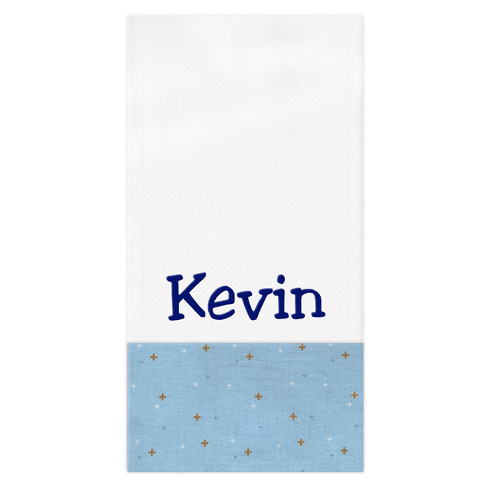 Personalized Burp Cloth Blue Sparks Burp Cloths Moonbeam Baby