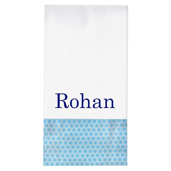 Personalized Burp Cloth  Light Blue Honeycomb Burp Cloths Moonbeam Baby   