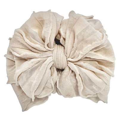 Ruffled Headband Bow by Rockin Royalty  Buttermilk Accessories Rockin Royalty   