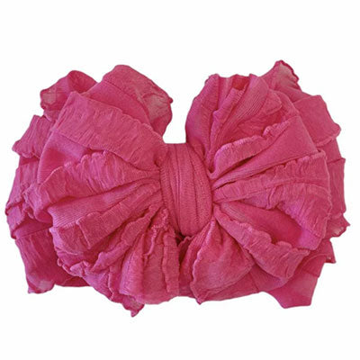 Ruffled Headband Bow by Rockin Royalty  Hot Pink Accessories Rockin Royalty   