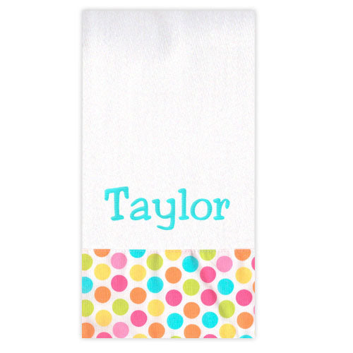 Personalized Burp Cloth   Bright Circles Burp Cloths Moonbeam Baby   