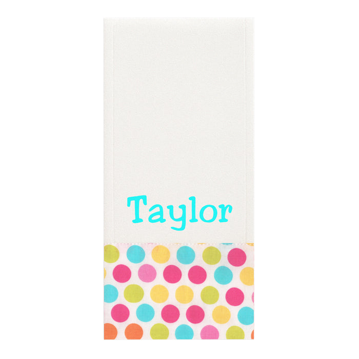 Personalized Burp Cloth Bright Circles Burp Cloths Moonbeam Baby
