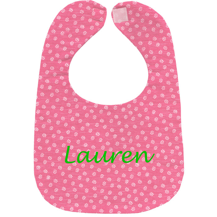 Personalized Bib Pink Rosies Bibs Moonbeam Baby