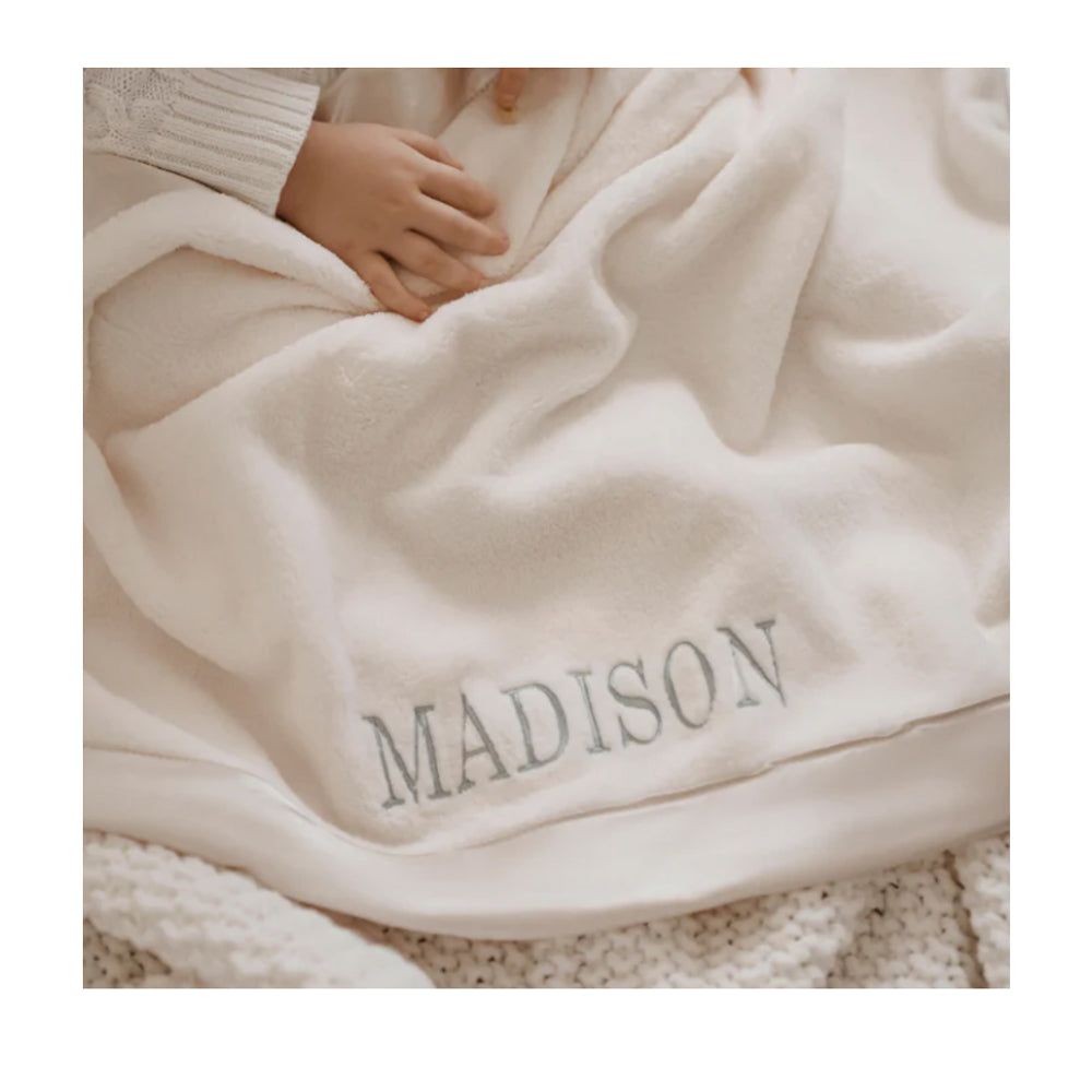 Personalized Baby Blanket  Cream by Elegant Baby