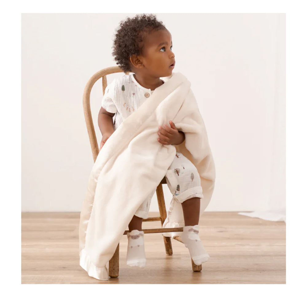 Personalized Baby Blanket  Cream by Elegant Baby